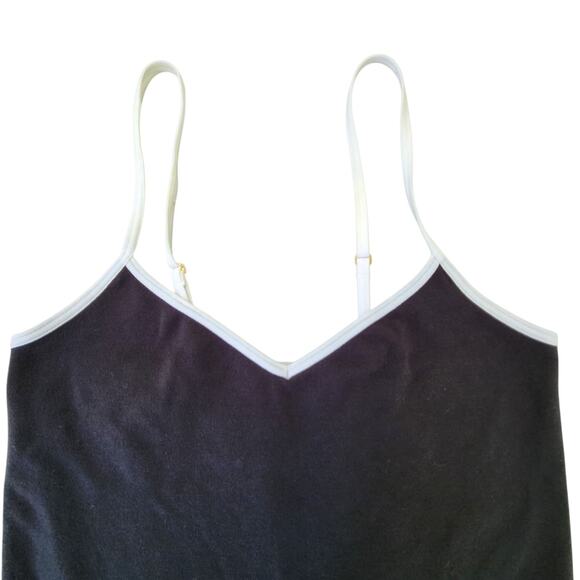 ANTHROPOLOGIE WOMEN DRESS MINI BODY CON STRETCH TIGHT BLACK WHITE STRAPPY LG XL - Picture 2 of 6